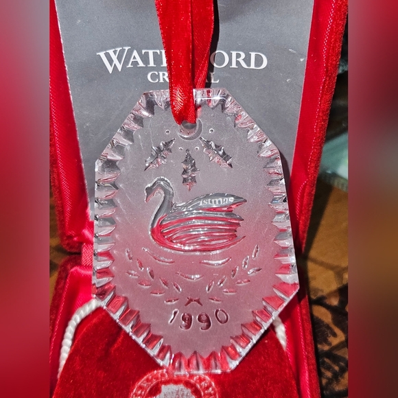 1990 Waterford Crystal Ornament with Original Ribbon - Picture 1 of 9